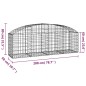 vidaXL Cesto Gabbione ad Arco 200x50x60/80 cm Ferro Zincato vidaXL Cesto Gabbione ad Arco 200x50x60/80 cm Ferro Zincato