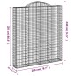 vidaXL Cesto Gabbione ad Arco 200x30x220/240 cm Ferro Zincato vidaXL Cesto Gabbione ad Arco 200x30x220/240 cm Ferro Zincato