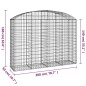 vidaXL Cesto Gabbione ad Arco 200x50x140/160 cm Ferro Zincato
