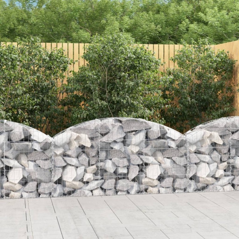 vidaXL Cesto Gabbione ad Arco 150x30x60/80 cm Ferro Zincato vidaXL Cesto Gabbione ad Arco 150x30x60/80 cm Ferro Zincato