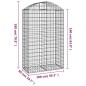 vidaXL Cesto Gabbione ad Arco 100x50x160/180 cm Ferro Zincato vidaXL Cesto Gabbione ad Arco 100x50x160/180 cm Ferro Zincato