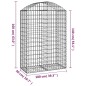 vidaXL Cesto Gabbione ad Arco 100x50x140/160 cm Ferro Zincato vidaXL Cesto Gabbione ad Arco 100x50x140/160 cm Ferro Zincato