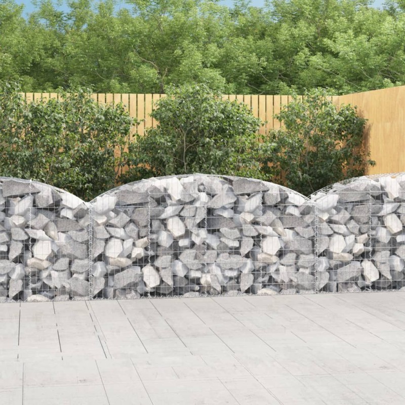 vidaXL Cesto Gabbione ad Arco 200x50x80/100 cm Ferro Zincato vidaXL Cesto Gabbione ad Arco 200x50x80/100 cm Ferro Zincato