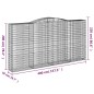 vidaXL Cesto Gabbione ad Arco 400x50x200/220 cm Ferro Zincato vidaXL Cesto Gabbione ad Arco 400x50x200/220 cm Ferro Zincato