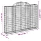 vidaXL Cesto Gabbione ad Arco 200x30x140/160 cm Ferro Zincato vidaXL Cesto Gabbione ad Arco 200x30x140/160 cm Ferro Zincato
