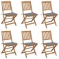 Sedie da Giardino Pieghevoli 6 pz con Cuscini Massello Acacia Sedie da Giardino Pieghevoli 6 pz con Cuscini Massello Acacia