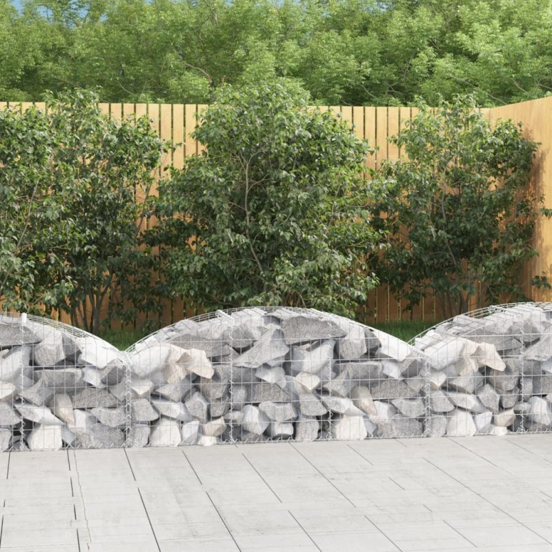 vidaXL Cesto Gabbione ad Arco 150x50x40/60 cm Ferro Zincato vidaXL Cesto Gabbione ad Arco 150x50x40/60 cm Ferro Zincato