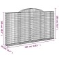 vidaXL Cesto Gabbione ad Arco 300x30x160/180 cm Ferro Zincato