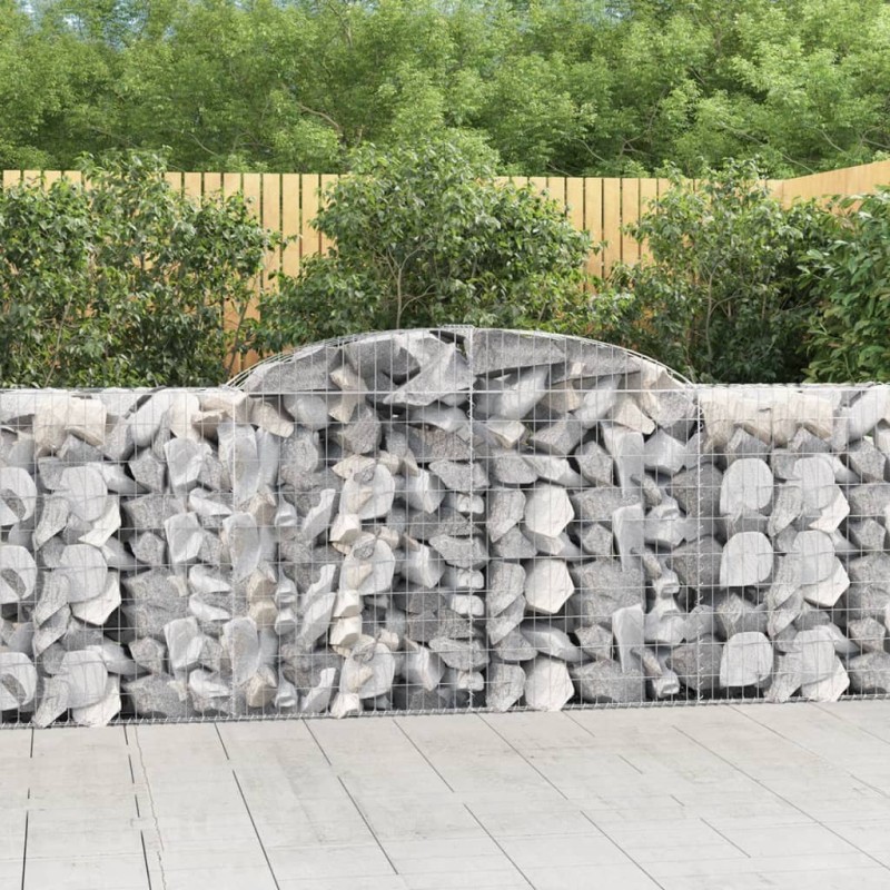 vidaXL Cesto Gabbione ad Arco 300x50x100/120 cm Ferro Zincato vidaXL Cesto Gabbione ad Arco 300x50x100/120 cm Ferro Zincato
