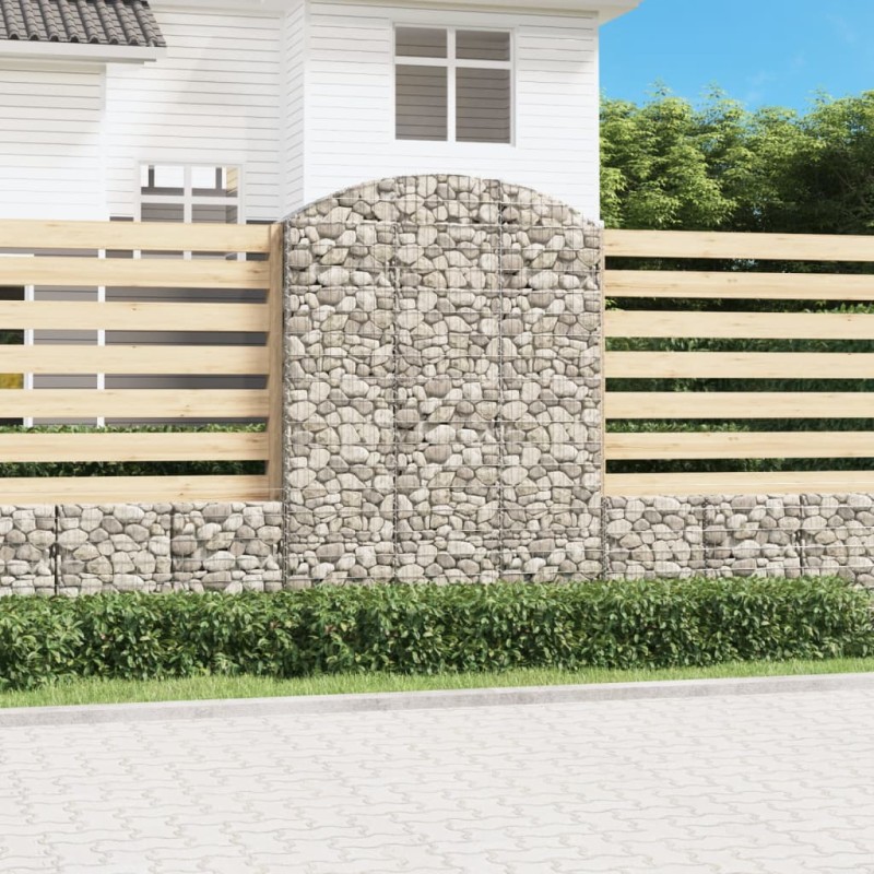 vidaXL Cesto Gabbione ad Arco 150x30x200/220 cm Ferro Zincato vidaXL Cesto Gabbione ad Arco 150x30x200/220 cm Ferro Zincato