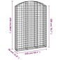 vidaXL Cesto Gabbione ad Arco 150x30x200/220 cm Ferro Zincato vidaXL Cesto Gabbione ad Arco 150x30x200/220 cm Ferro Zincato
