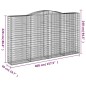 vidaXL Cesto Gabbione ad Arco 400x50x220/240 cm Ferro Zincato vidaXL Cesto Gabbione ad Arco 400x50x220/240 cm Ferro Zincato
