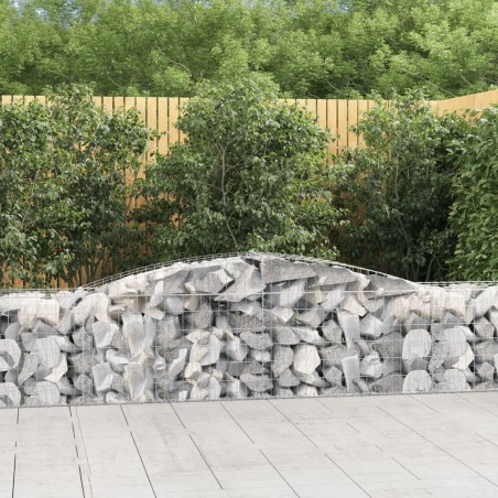 vidaXL Cesto Gabbione ad Arco 400x50x60/80 cm Ferro Zincato