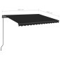 Tenda da Sole Retrattile Manuale con LED 3,5x2,5m Antracite Tenda da Sole Retrattile Manuale con LED 3,5x2,5m Antracite