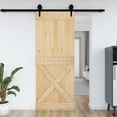 vidaXL Porta 90x210 cm in Legno Massello di Pino