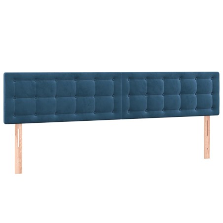 Testiera 2 pz Blu scuro 90x5x78/88 cm in Velluto