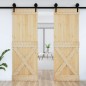 vidaXL Porta 80x210 cm in Legno Massello di Pino