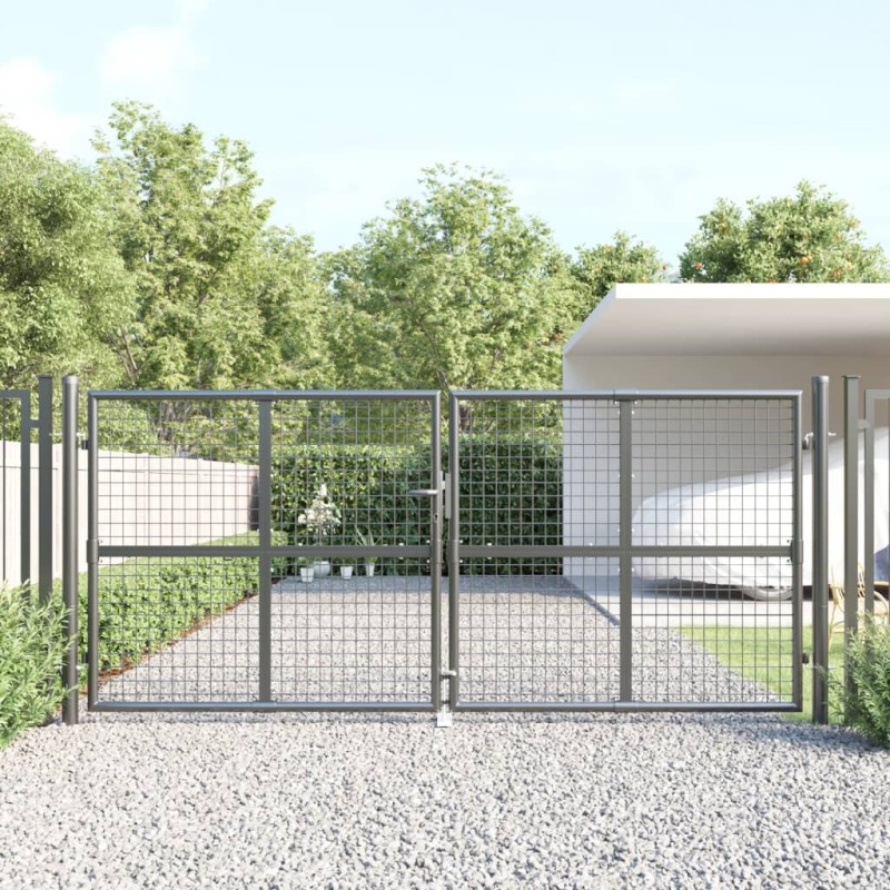 vidaXL Cancello da Giardino Rete Antracite 300x175 cm Acciaio Zincato vidaXL Cancello da Giardino Rete Antracite 300x175 cm Acciaio Zincato