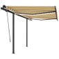 Tenda da Sole Retrattile Manuale con LED 3,5x2,5m Gialla Bianca Tenda da Sole Retrattile Manuale con LED 3,5x2,5m Gialla Bianca