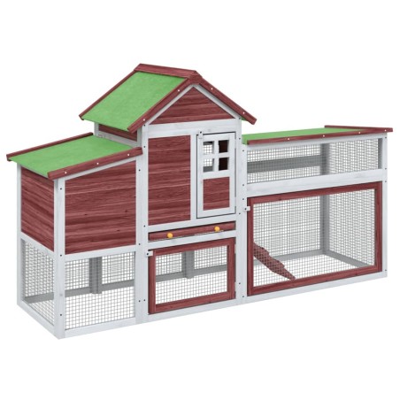 vidaXL Pollaio Moka 186,5x58,5x113 cm in Legno Massello di Pino