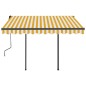 Tenda da Sole Retrattile Manuale con LED 3,5x2,5m Gialla Bianca Tenda da Sole Retrattile Manuale con LED 3,5x2,5m Gialla Bianca