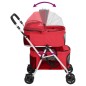 vidaXL Passeggino Cani Pieghevole 2 Livelli Rosso 83x48x97cm Tessuto vidaXL Passeggino Cani Pieghevole 2 Livelli Rosso 83x48x97cm Tessuto