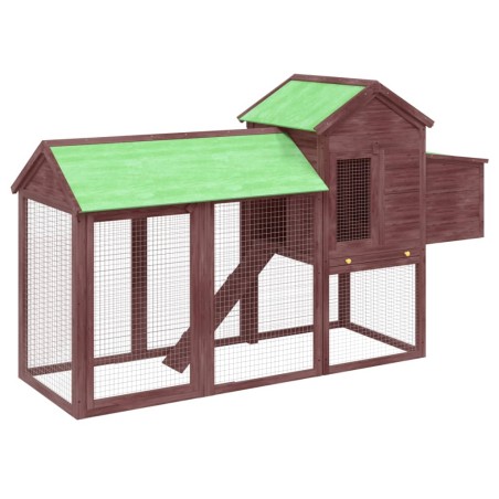 vidaXL Pollaio Moka 193x65x117 cm in Legno Massello di Pino