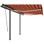 Tenda Retrattile Manuale con LED 3,5x2,5m Arancio e Marrone Tenda Retrattile Manuale con LED 3,5x2,5m Arancio e Marrone