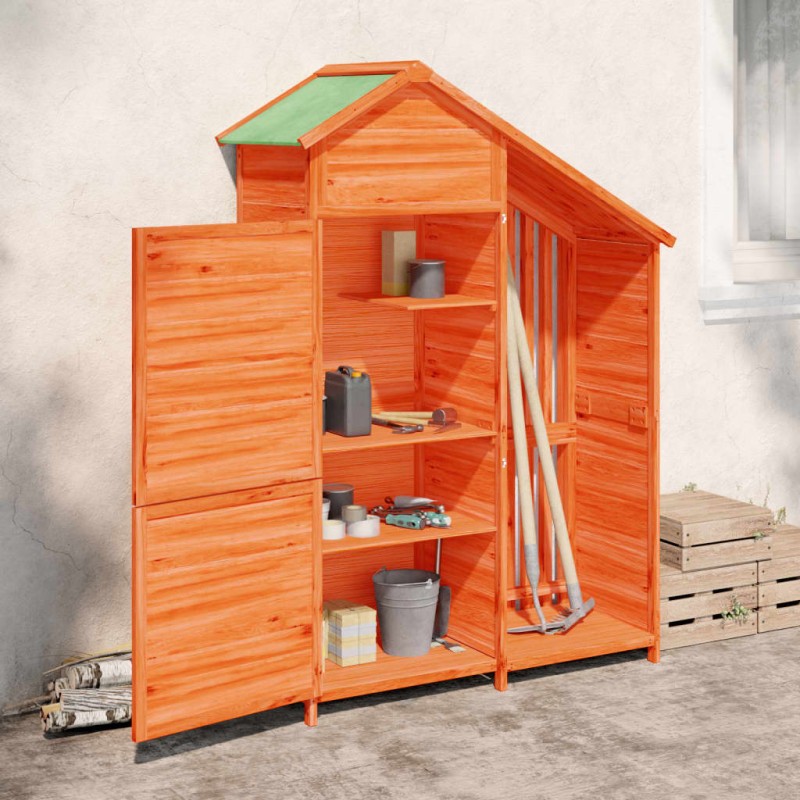 vidaXL Rimessa da Giardino Marrone 120x53,5x170 cm Legno Massello Pino vidaXL Rimessa da Giardino Marrone 120x53,5x170 cm Legno Massello Pino