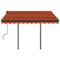 Tenda Retrattile Manuale con LED 3,5x2,5m Arancio e Marrone Tenda Retrattile Manuale con LED 3,5x2,5m Arancio e Marrone