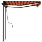 Tenda Retrattile Manuale con LED 3,5x2,5m Arancio e Marrone Tenda Retrattile Manuale con LED 3,5x2,5m Arancio e Marrone