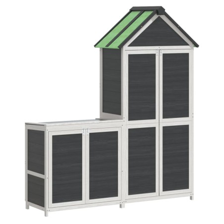 vidaXL Set Rimessa Attrezzi Giardino 2pz Grigio Legno Massello Pino
