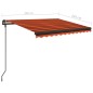 Tenda Retrattile Manuale con LED 3,5x2,5m Arancio e Marrone Tenda Retrattile Manuale con LED 3,5x2,5m Arancio e Marrone