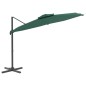 vidaXL Ombrellone a Sbalzo Doppio Piano Verde 400x300 cm