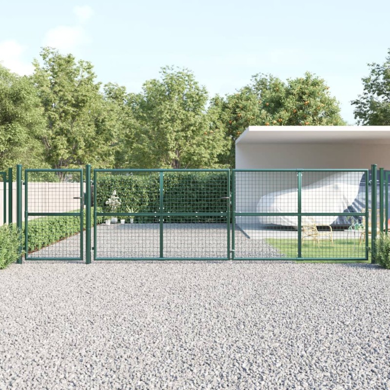 vidaXL Cancello da Giardino in Rete Verde 500x175 cm Acciaio Zincato vidaXL Cancello da Giardino in Rete Verde 500x175 cm Acciaio Zincato