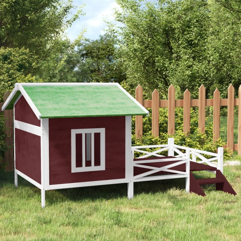 vidaXL Cuccia per Cani Moka 159x120x88,5 cm in Legno Massello di Pino
