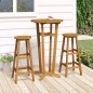 vidaXL Set da Bar 3 pz in Legno Massello di Acacia vidaXL Set da Bar 3 pz in Legno Massello di Acacia