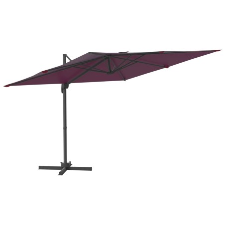 vidaXL Ombrellone a Sbalzo con Palo Alluminio Bordò 400x300 cm