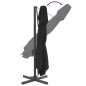 vidaXL Ombrellone a Sbalzo Doppio Piano Nero 400x300 cm