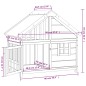 vidaXL Cuccia per Cani Moka 96x60,5x87 cm in Legno Massello di Pino