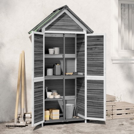 vidaXL Rimessa da Giardino Grigia 89x52,5x175cm Legno Massello di Pino