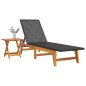 vidaXL Sdraio con Tavolo Polyrattan e Legno Massello di Acacia vidaXL Sdraio con Tavolo Polyrattan e Legno Massello di Acacia