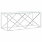 vidaXL Tavolino da Salotto 110x45x45 cm in Acciaio Inox e Vetro vidaXL Tavolino da Salotto 110x45x45 cm in Acciaio Inox e Vetro
