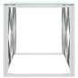 vidaXL Tavolino da Salotto 110x45x45 cm in Acciaio Inox e Vetro vidaXL Tavolino da Salotto 110x45x45 cm in Acciaio Inox e Vetro