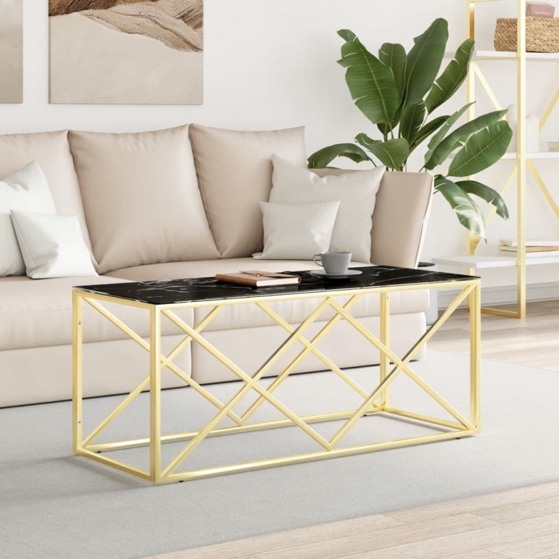 vidaXL Tavolino da Salotto 110x45x45 cm in Acciaio Inox e Vetro vidaXL Tavolino da Salotto 110x45x45 cm in Acciaio Inox e Vetro