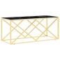 vidaXL Tavolino da Salotto 110x45x45 cm in Acciaio Inox e Vetro vidaXL Tavolino da Salotto 110x45x45 cm in Acciaio Inox e Vetro