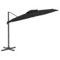 vidaXL Ombrellone a Sbalzo Doppio Piano Nero 300x300 cm vidaXL Ombrellone a Sbalzo Doppio Piano Nero 300x300 cm