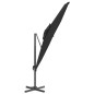 vidaXL Ombrellone a Sbalzo Doppio Piano Nero 300x300 cm vidaXL Ombrellone a Sbalzo Doppio Piano Nero 300x300 cm