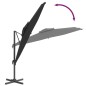 vidaXL Ombrellone a Sbalzo Doppio Piano Nero 300x300 cm vidaXL Ombrellone a Sbalzo Doppio Piano Nero 300x300 cm