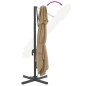 vidaXL Ombrellone a Sbalzo Doppio Piano Tortora 400x300 cm